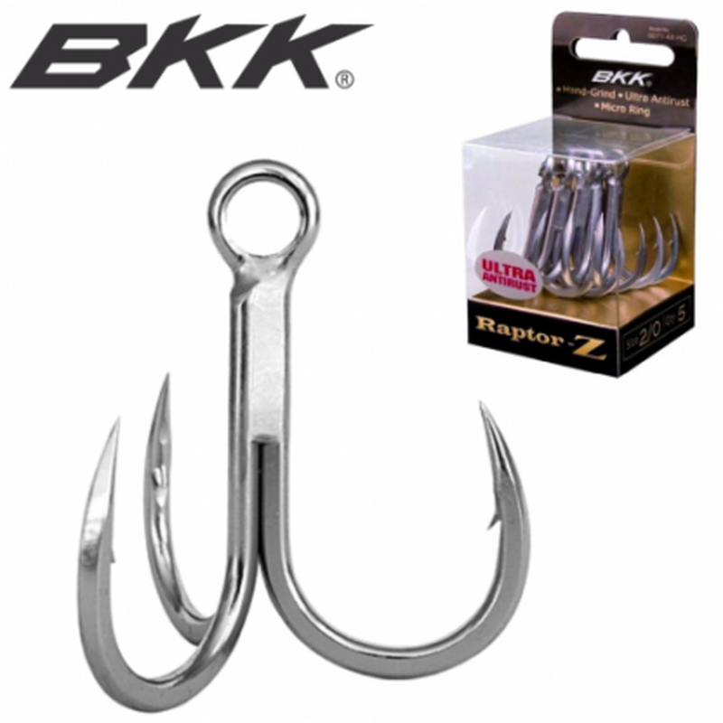 Hameçons Triples BKK Raptor-Z Ultra Antirouille - Pêche Mer, Robustes, Pointes Aiguisées Main, Lot De 6